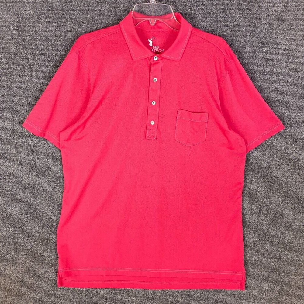 F&G Tech Golf Polo Men's XL Short Sleeve Polyester Blend Short Sleeve Adults